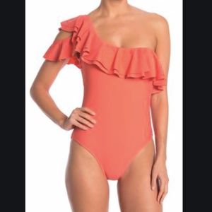 Nicole Miller one shoulder ruffle swimsuit NWT